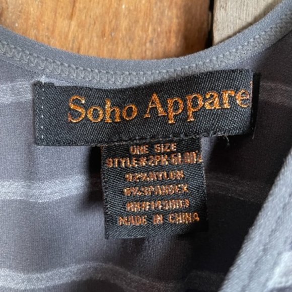 Soho Apparel Grey and White Stipe Tank Top - Picture 11 of 12